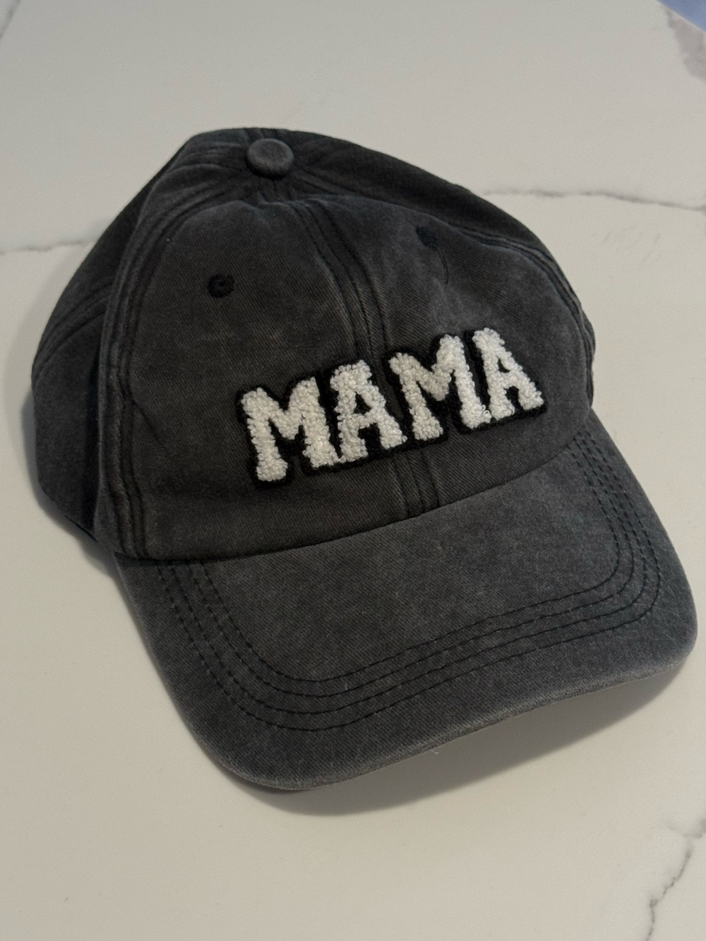 MAMA Embroidered patch letters Black Baseball Cap - Womens Accessories